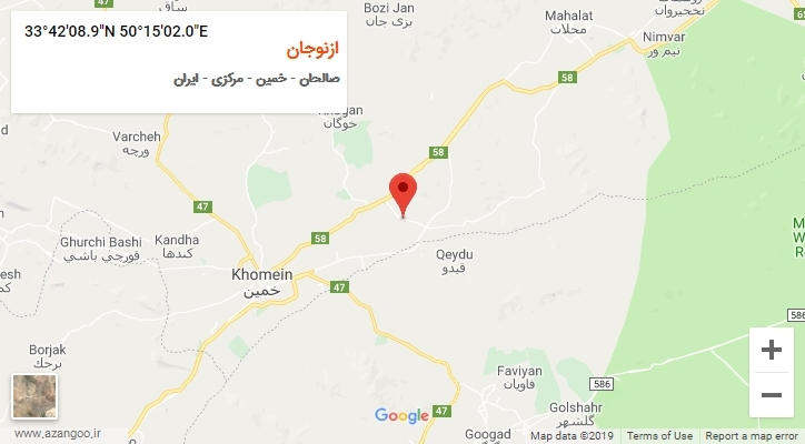 روستای ازنوجان بر روی نقشه