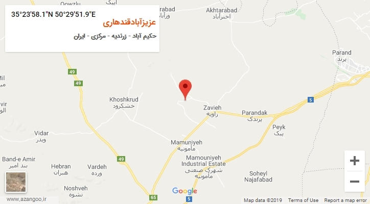 روستای عزیزآبادقندهاری بر روی نقشه