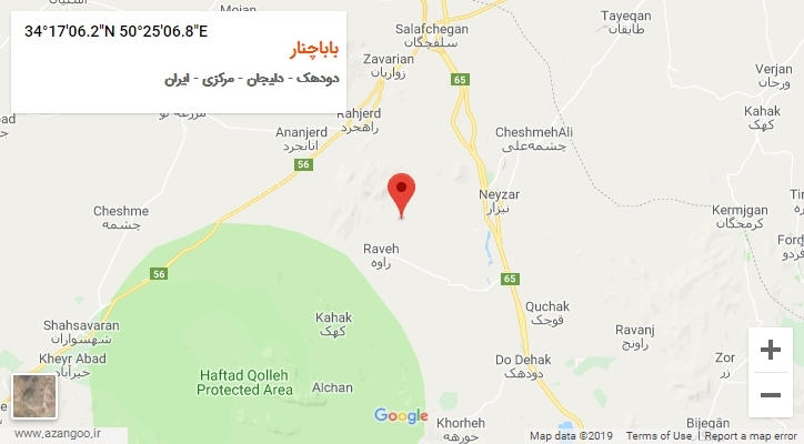 روستای باباچنار بر روی نقشه