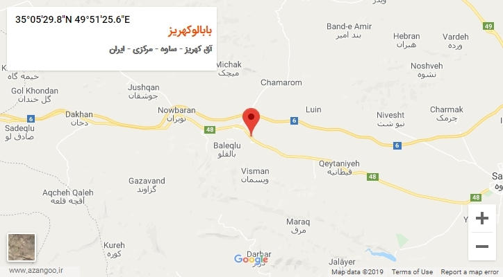 روستای بابالوکهریز بر روی نقشه