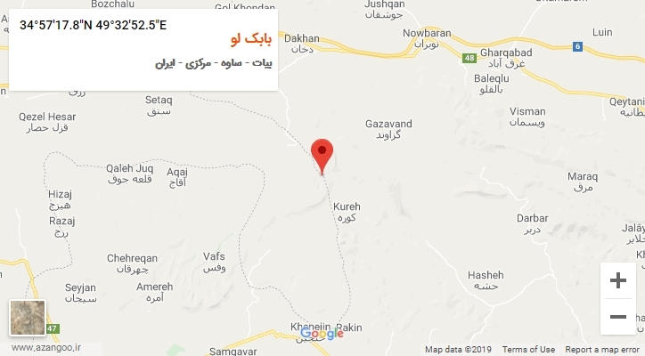 روستای بابک لو بر روی نقشه