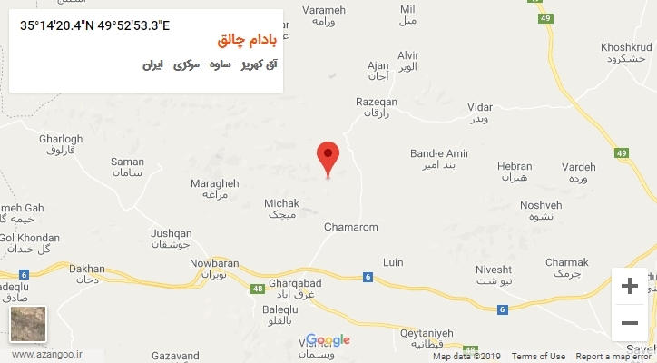 روستای بادام چالق بر روی نقشه