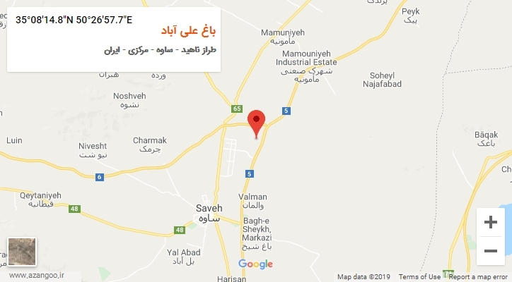 روستای باغ علی آباد بر روی نقشه
