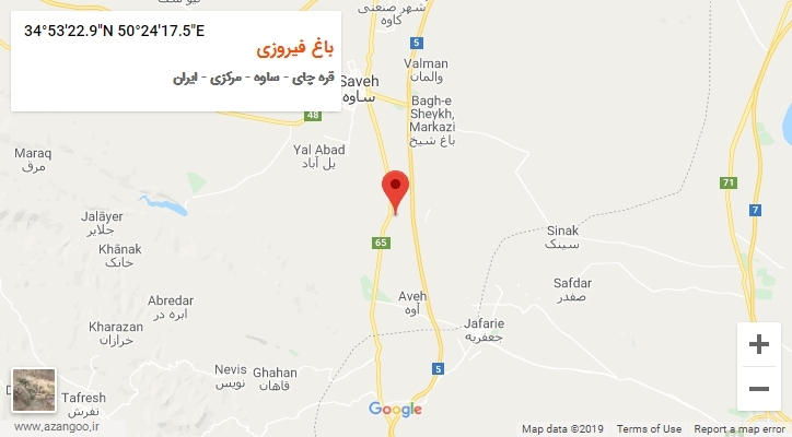 روستای باغ فیروزی بر روی نقشه