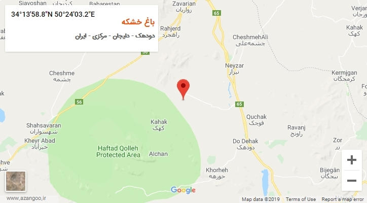 روستای باغ خشکه بر روی نقشه