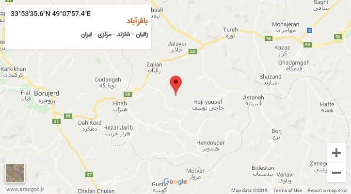 روستای باقرآباد بر روی نقشه