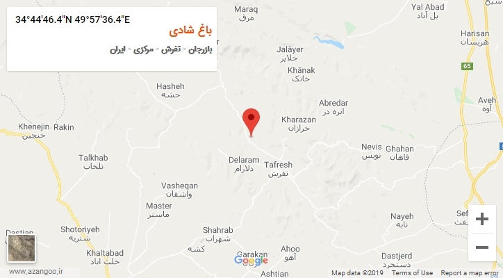 روستای باغ شادی بر روی نقشه