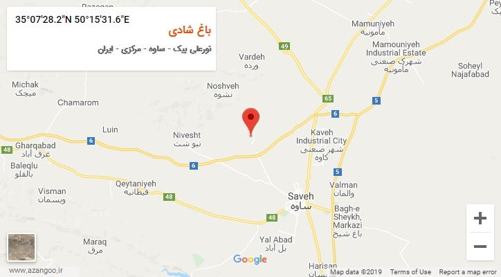 روستای باغ شادی بر روی نقشه