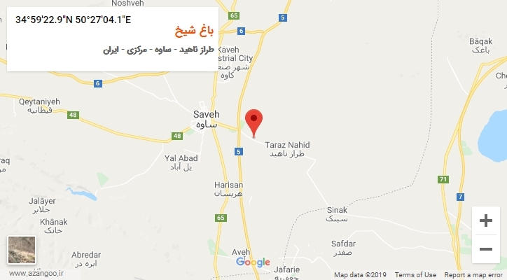 روستای باغ شیخ بر روی نقشه