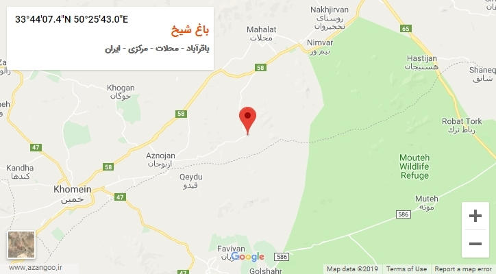 روستای باغ شیخ بر روی نقشه