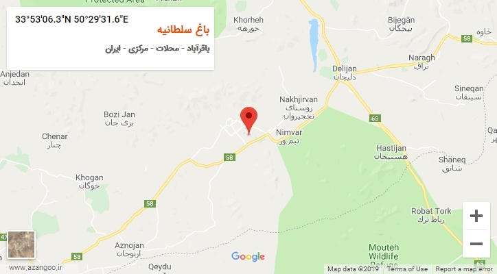 روستای باغ سلطانیه بر روی نقشه