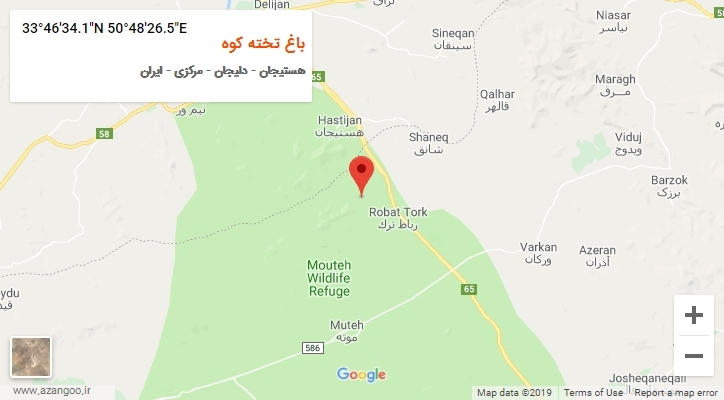 روستای باغ تخته کوه بر روی نقشه