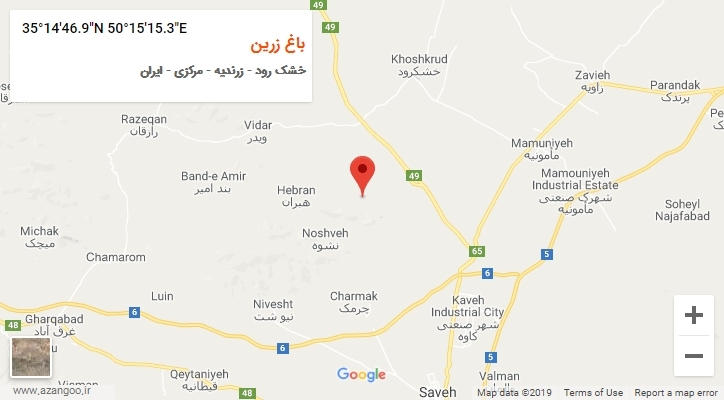 روستای باغ زرین بر روی نقشه