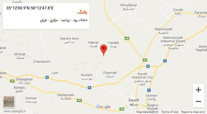 روستای بالنگ بر روی نقشه