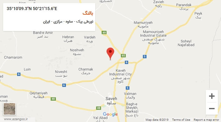 روستای بالنگ بر روی نقشه