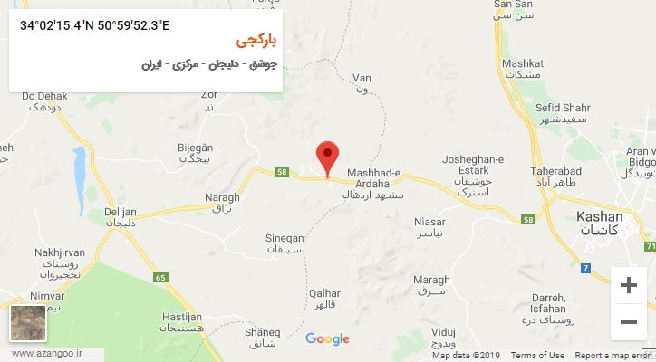 روستای بارکجی بر روی نقشه