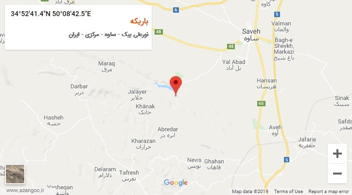 روستای باریکه بر روی نقشه