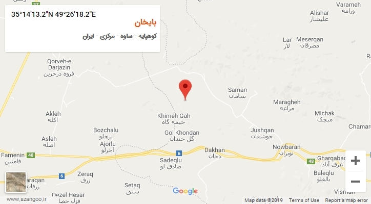 روستای بایخان بر روی نقشه