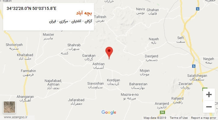 روستای بچه آباد بر روی نقشه