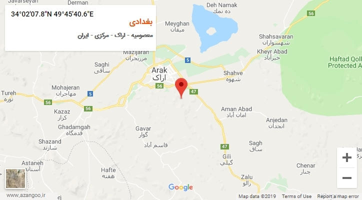 روستای بغدادی بر روی نقشه