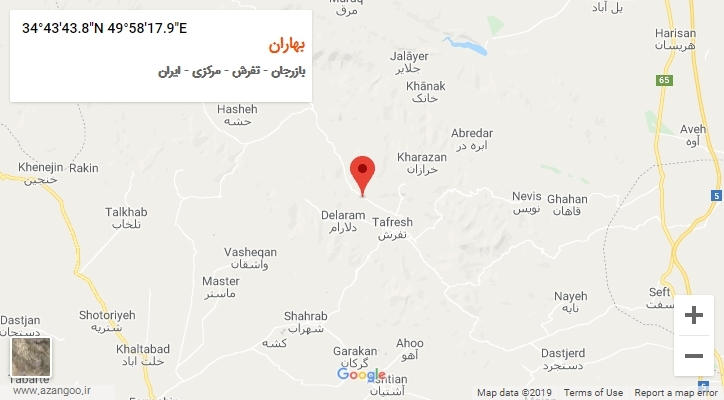 روستای بهاران بر روی نقشه