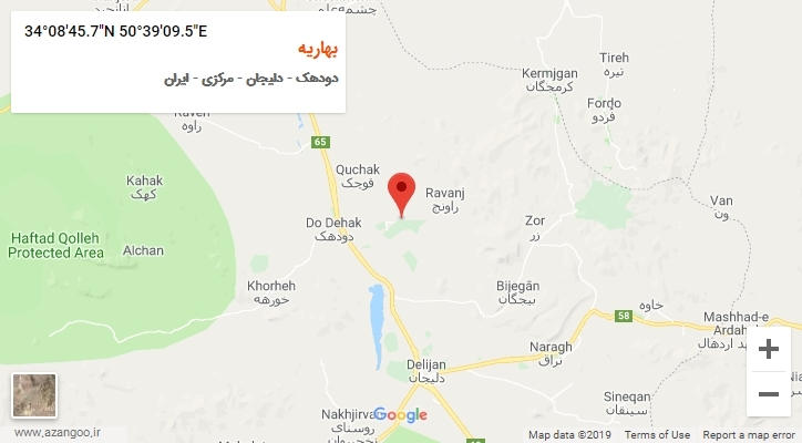 روستای بهاریه بر روی نقشه