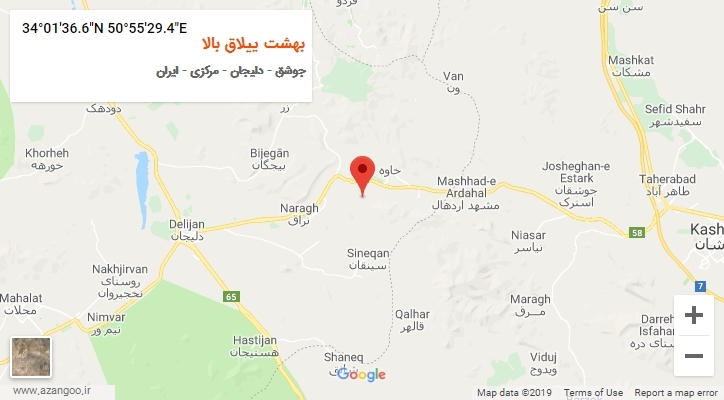 روستای بهشت ییلاق بالا بر روی نقشه