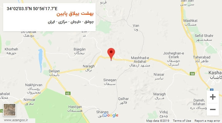 روستای بهشت ییلاق پایین بر روی نقشه