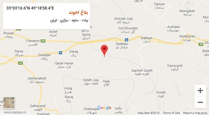 روستای بلاغ اخوند بر روی نقشه