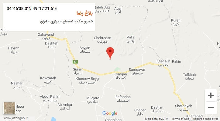 روستای بلاغ رضا بر روی نقشه