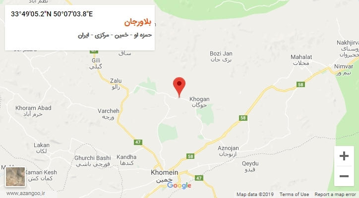 روستای بلاورجان بر روی نقشه