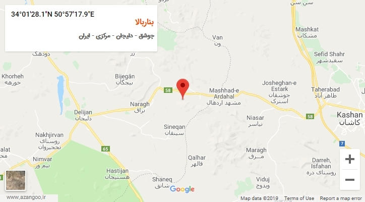 روستای بناربالا بر روی نقشه