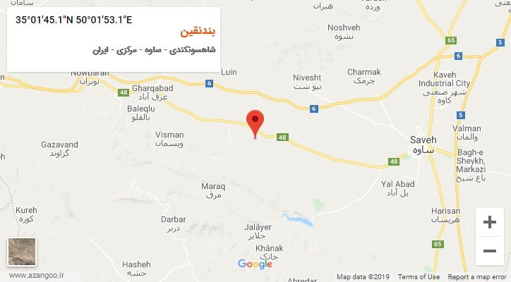 روستای بندنقین بر روی نقشه