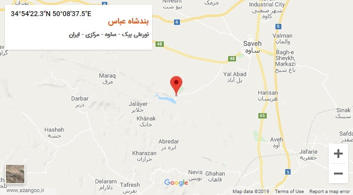 روستای بندشاه عباس بر روی نقشه