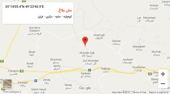 روستای بش بلاغ بر روی نقشه