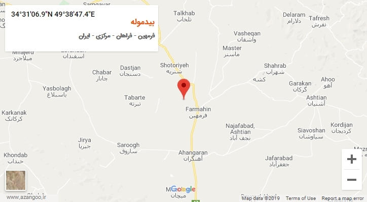 روستای بیدموله بر روی نقشه