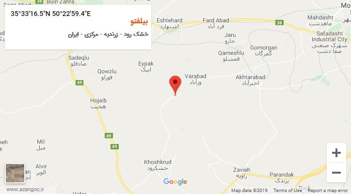 روستای بیلفتو بر روی نقشه