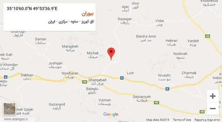 روستای بیوران بر روی نقشه