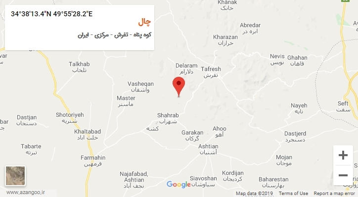 روستای چال بر روی نقشه