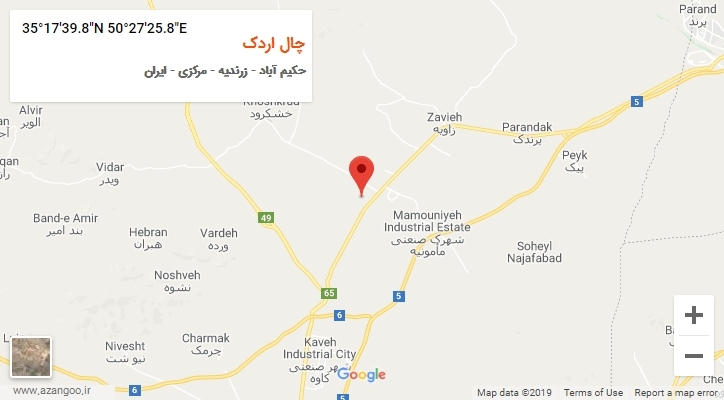 روستای چال اردک بر روی نقشه