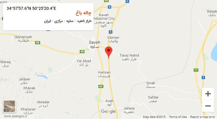 روستای چاله باغ بر روی نقشه