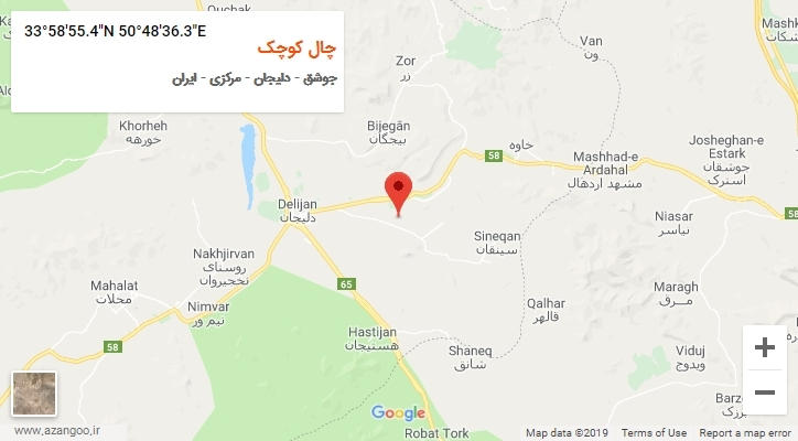 روستای چال کوچک بر روی نقشه