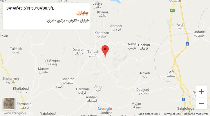 روستای چاپارل بر روی نقشه