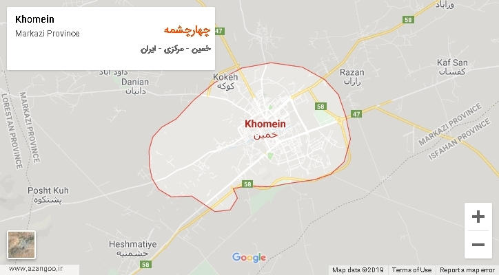 دهستان چهارچشمه بر روی نقشه