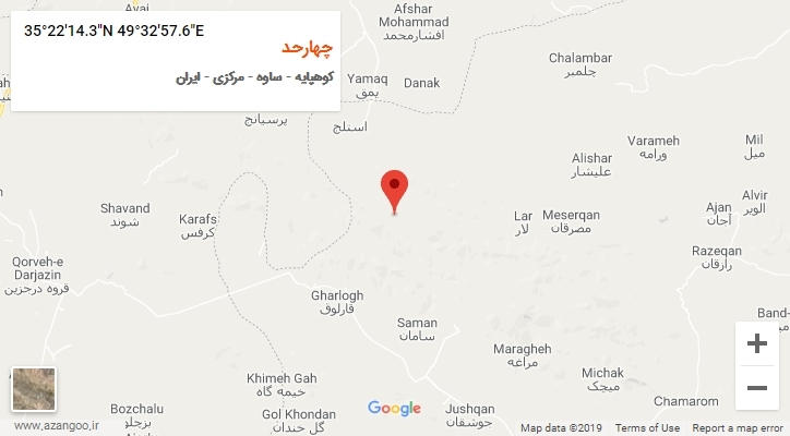 روستای چهارحد بر روی نقشه
