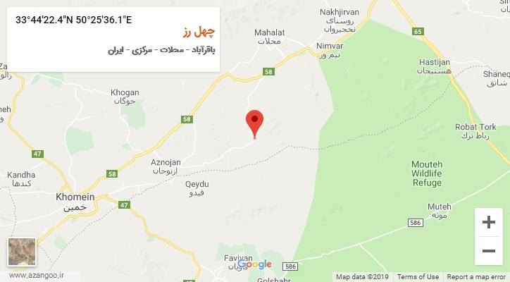 روستای چهل رز بر روی نقشه