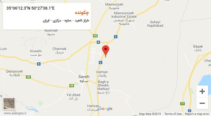 روستای چکونده بر روی نقشه