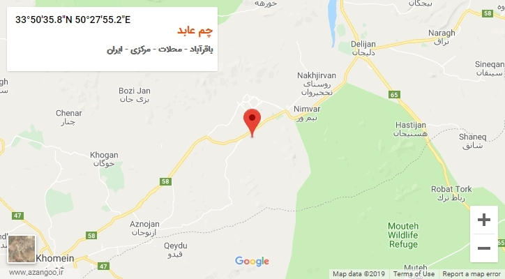 روستای چم عابد بر روی نقشه