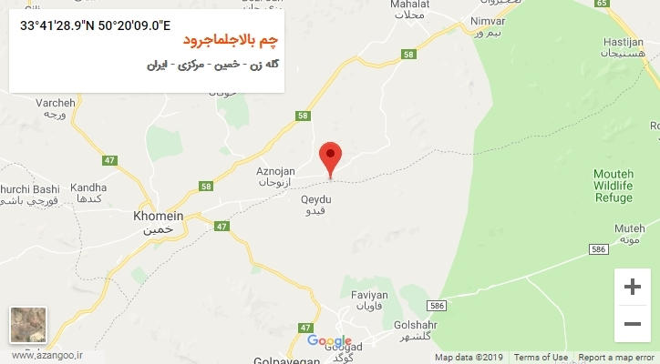 روستای چم بالاجلماجرود بر روی نقشه