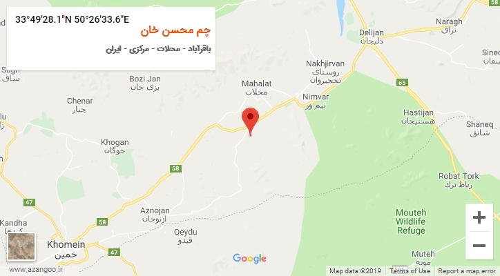 روستای چم محسن خان بر روی نقشه